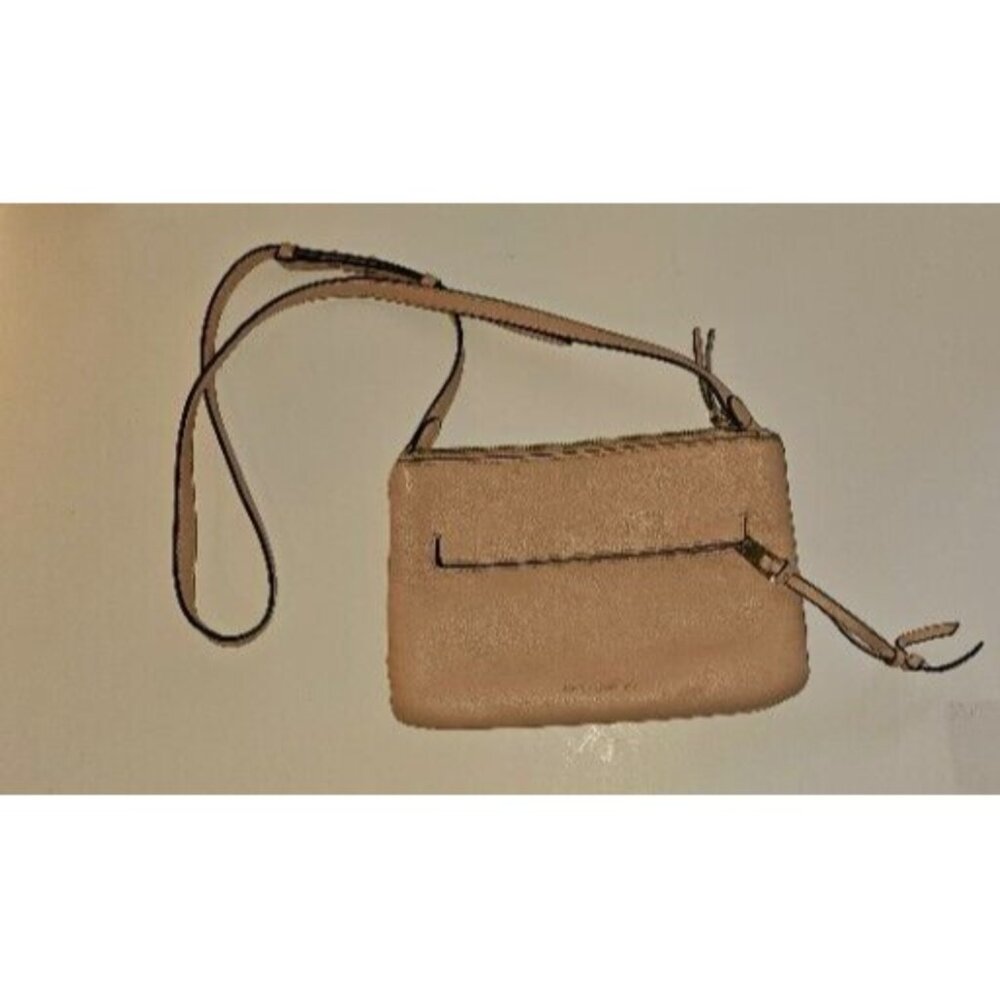 Vince Camuto Gally ALMOND Leather Crossbody Shoulder Bag Multi Compartment